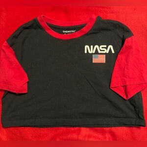Chemistry Kids Black and Red NASA crop top